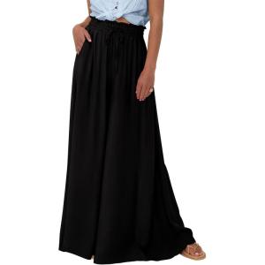 BTFBM Women Casual High Waist Wide Leg Pants 2026 Spring Summer Long Palazzo Pants Pocket Lounge Beach Vacation Clothes(Solid Black)
