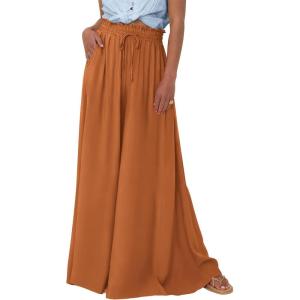 BTFBM Women Casual High Waist Wide Leg Pants 2026 Spring Summer Long Palazzo Pants Pocket Lounge Beach Vacation Clothes(Solid Brown)