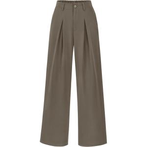BTFBM Women High Waist Palazzo Pants Spring 2026 Casual Wide Leg Trousers Loose Work Office Business Suit Pant Pockets(Mocha Brown)