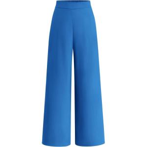 BTFBM Women High Waisted Wide Leg Pants Spring 2026 Business Casual Work Pants Loose Office Palazzo Trousers Pockets(Blue)