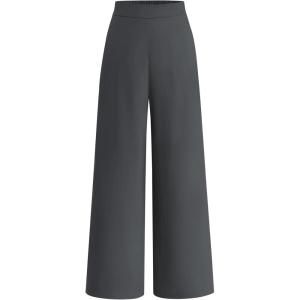 BTFBM Women High Waisted Wide Leg Pants Spring 2026 Business Casual Work Pants Loose Office Palazzo Trousers Pockets(Dark Grey)