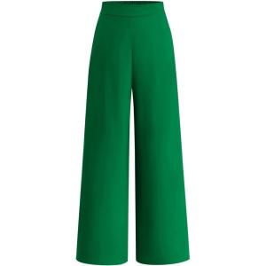 BTFBM Women High Waisted Wide Leg Pants Spring 2026 Business Casual Work Pants Loose Office Palazzo Trousers Pockets(Green)