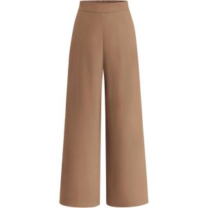 BTFBM Women High Waisted Wide Leg Pants Spring 2026 Business Casual Work Pants Loose Office Palazzo Trousers Pockets(Khaki)