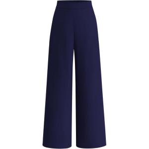 BTFBM Women High Waisted Wide Leg Pants Spring 2026 Business Casual Work Pants Loose Office Palazzo Trousers Pockets(Navy)