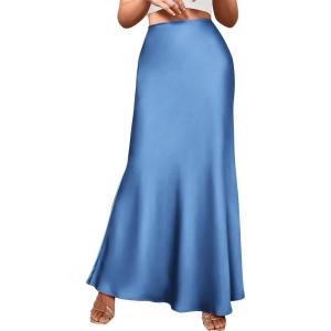BTFBM Womens Spring Skirts 2026 Business Casual Clothes High Waisted Cocktail Party Wedding Guest Mermaid Maxi Skirt(Blue)