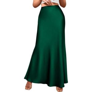 BTFBM Womens Spring Skirts 2026 Business Casual Clothes High Waisted Cocktail Party Wedding Guest Mermaid Maxi Skirt(Dark Green)