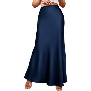 BTFBM Womens Spring Skirts 2026 Business Casual Clothes High Waisted Cocktail Party Wedding Guest Mermaid Maxi Skirt(Navy)