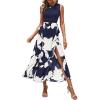 Big Floral White Navy