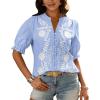 Floral Light Blue White