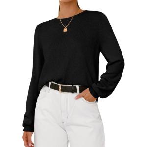 BTFBM Oversized Sweaters for Women 2025 Fall Casual Fashion Long Sleeve Tops Ribbed Knit Basic Pullover Winter Clothing(Black)