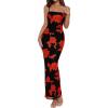 Floral Black Red