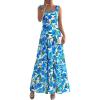 Floral White Blue