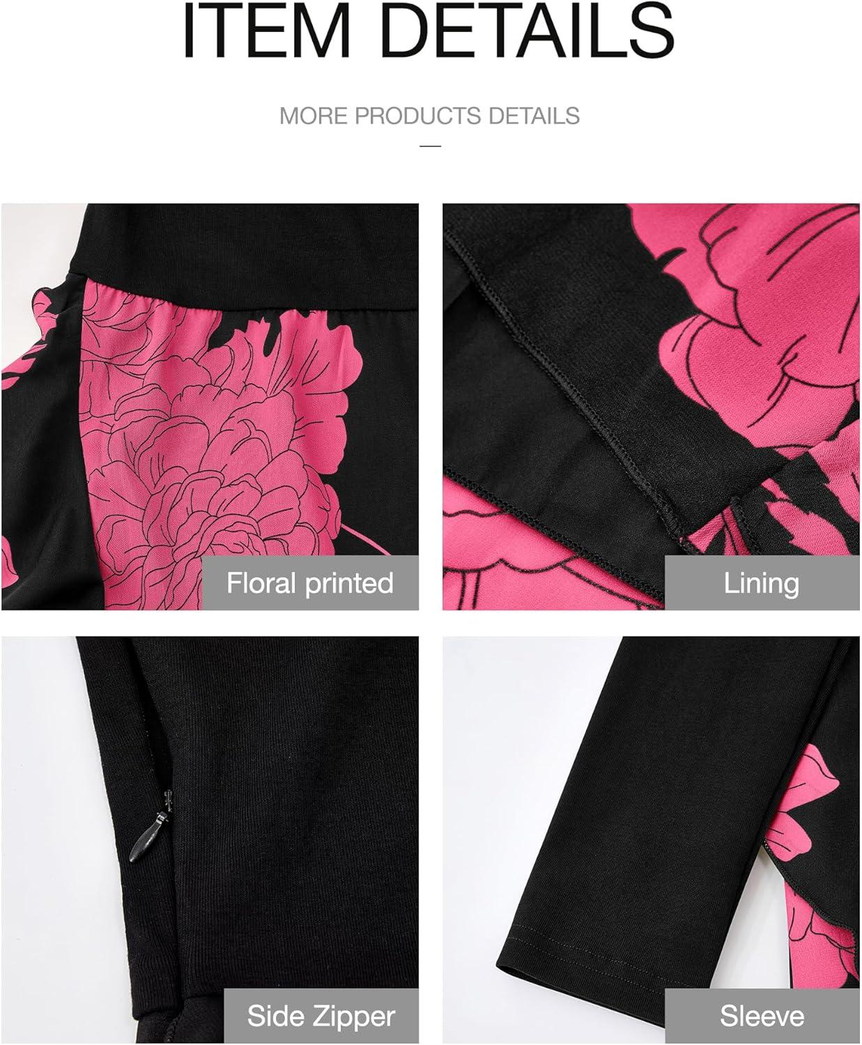 imageBTFBM Womens Floral Maxi Dress Fall 2025 Casual Crewneck Long Sleeve Ruffle Flowy Cocktail Wedding Guest DressesBig Floral Rose Red