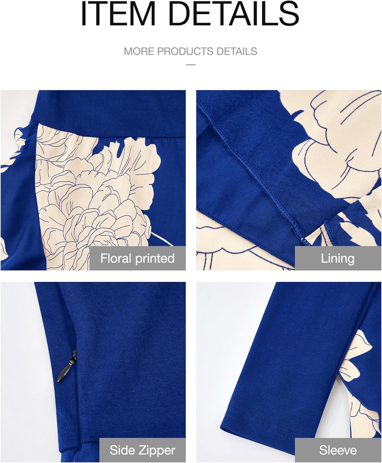 imageBTFBM Womens Floral Maxi Dress Fall 2025 Casual Crewneck Long Sleeve Ruffle Flowy Cocktail Wedding Guest DressesWhite Floral Bright Blue