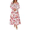 Floral White Red