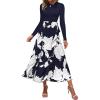 Big Floral White Navy