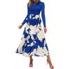 White Floral Bright Blue