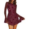 Floral Wine Red
