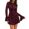 Floral Wine Red Black