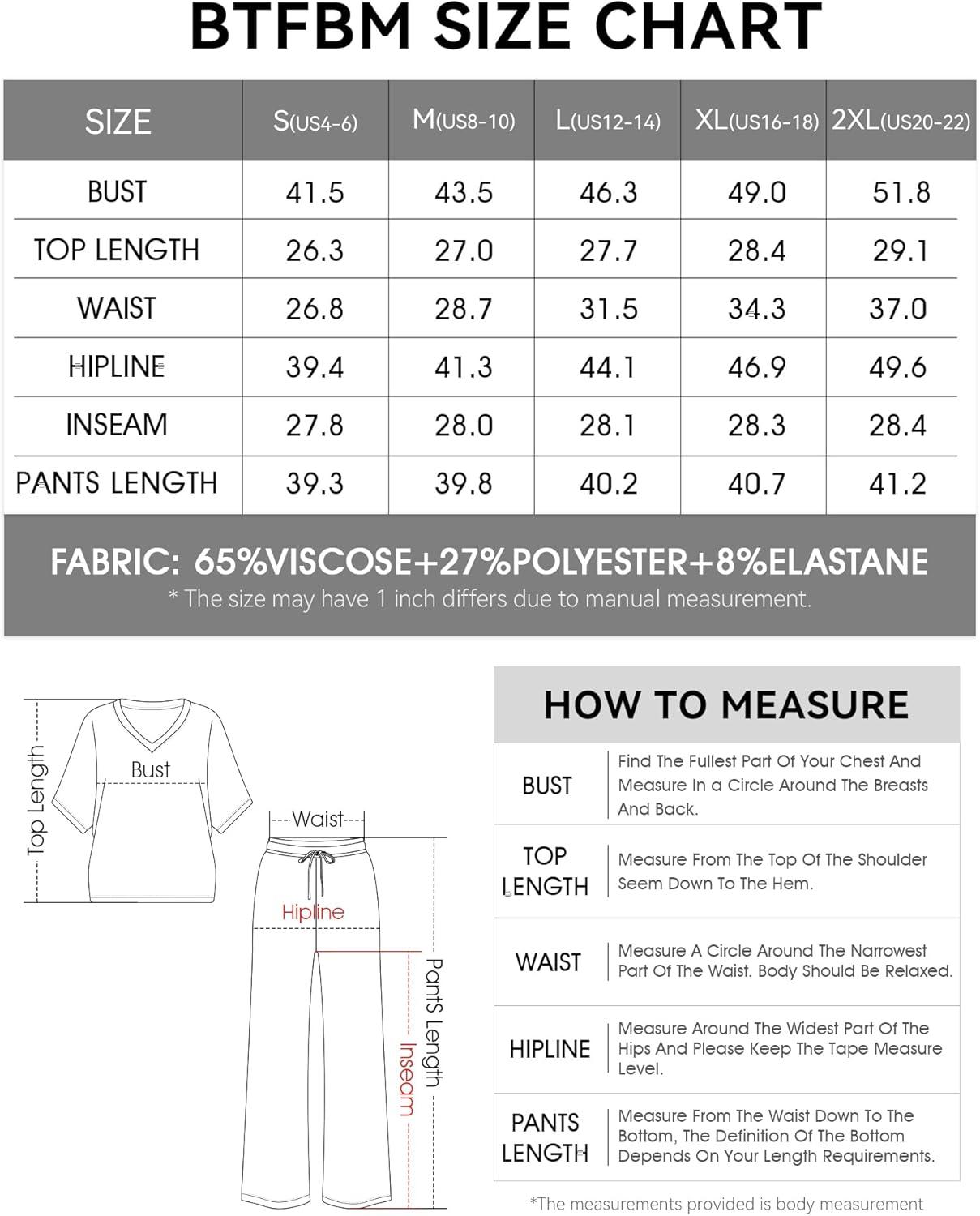 imageBTFBM 2 Piece Sets for Women Summer V Neck Short Sleeve Lounge Set Wide Leg Pants Matching Set Airport Travel OutfitsPink