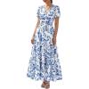 Floral White Blue