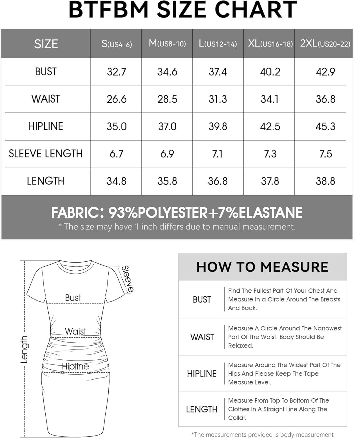 imageBTFBM Summer Dresses for Women 2026 Short Sleeve Crewneck Bodycon Ruched Spring Tshirt Mini Dress Vacation Casual OutfitsRed