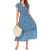 Floral White Blue