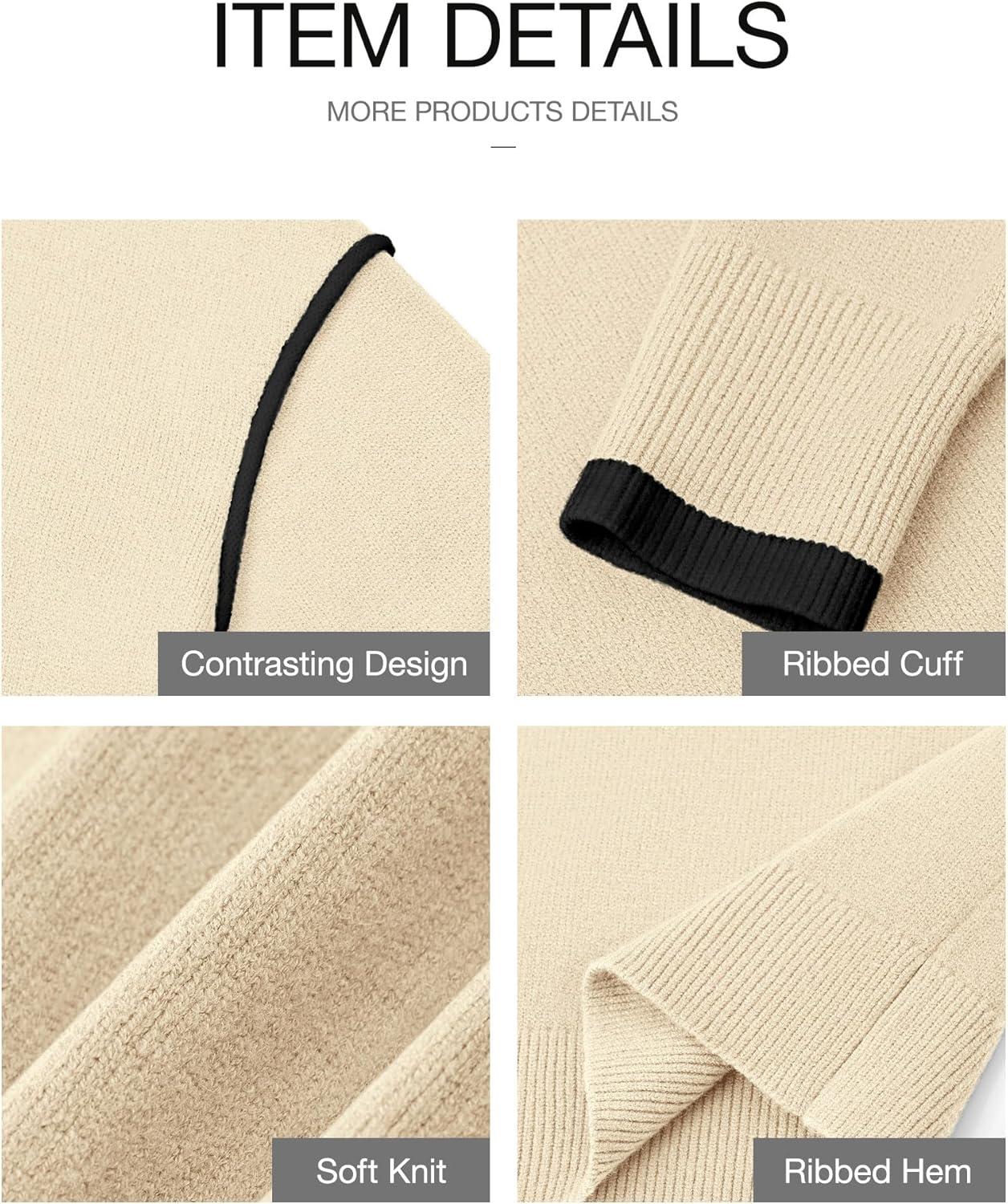 imageBTFBM Fall Sweaters for Women 2025 Trendy Casual Crew Neck Long Sleeve Loose Ribbed Knit Sweater Pullover Jumper TopsSolid Beige