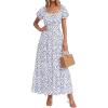 Floral White Blue