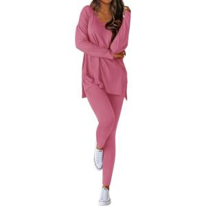 BTFBM Two Piece Sets for Women 2026 Casual Lounge Set Matching Oversized Shirts Leggings Workout Airport Travel Outfits(Pink)