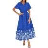 Royal Blue White Flower