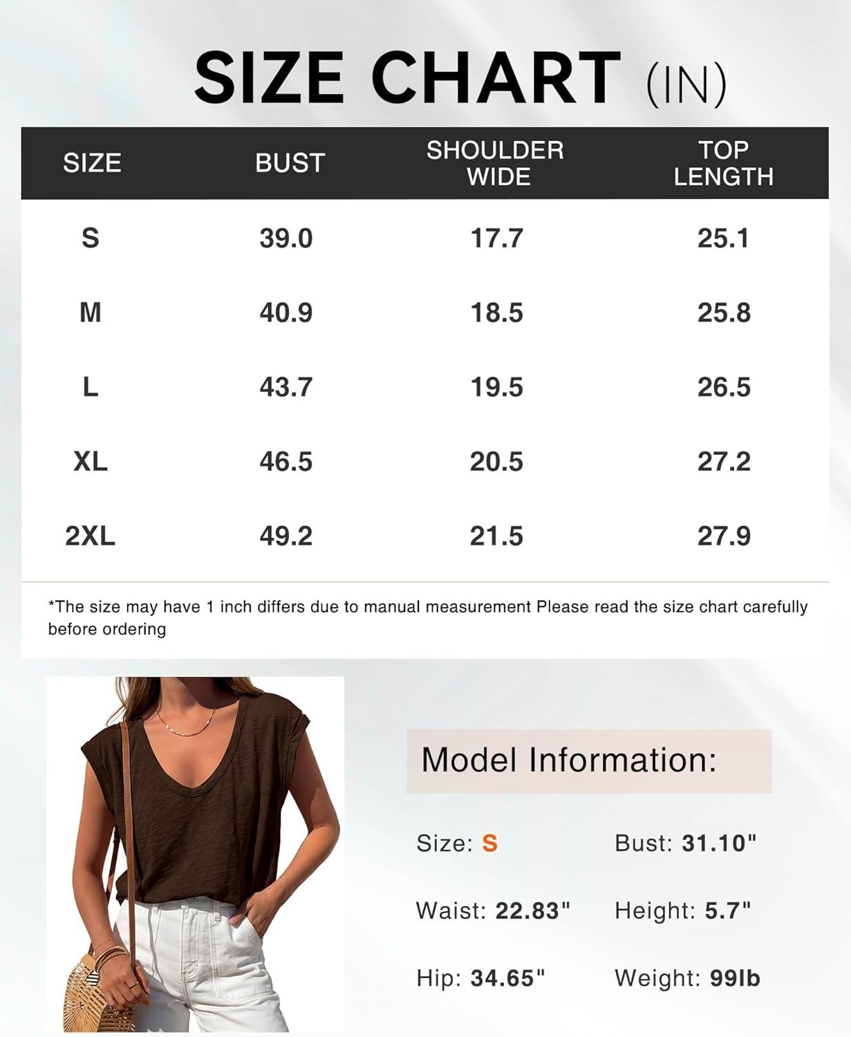 imageBTFBM Womens Tops Going Out Casual Cap Sleeve Summer Basic Tees 2026 V Neck T Shirts Trendy BlouseCoffee