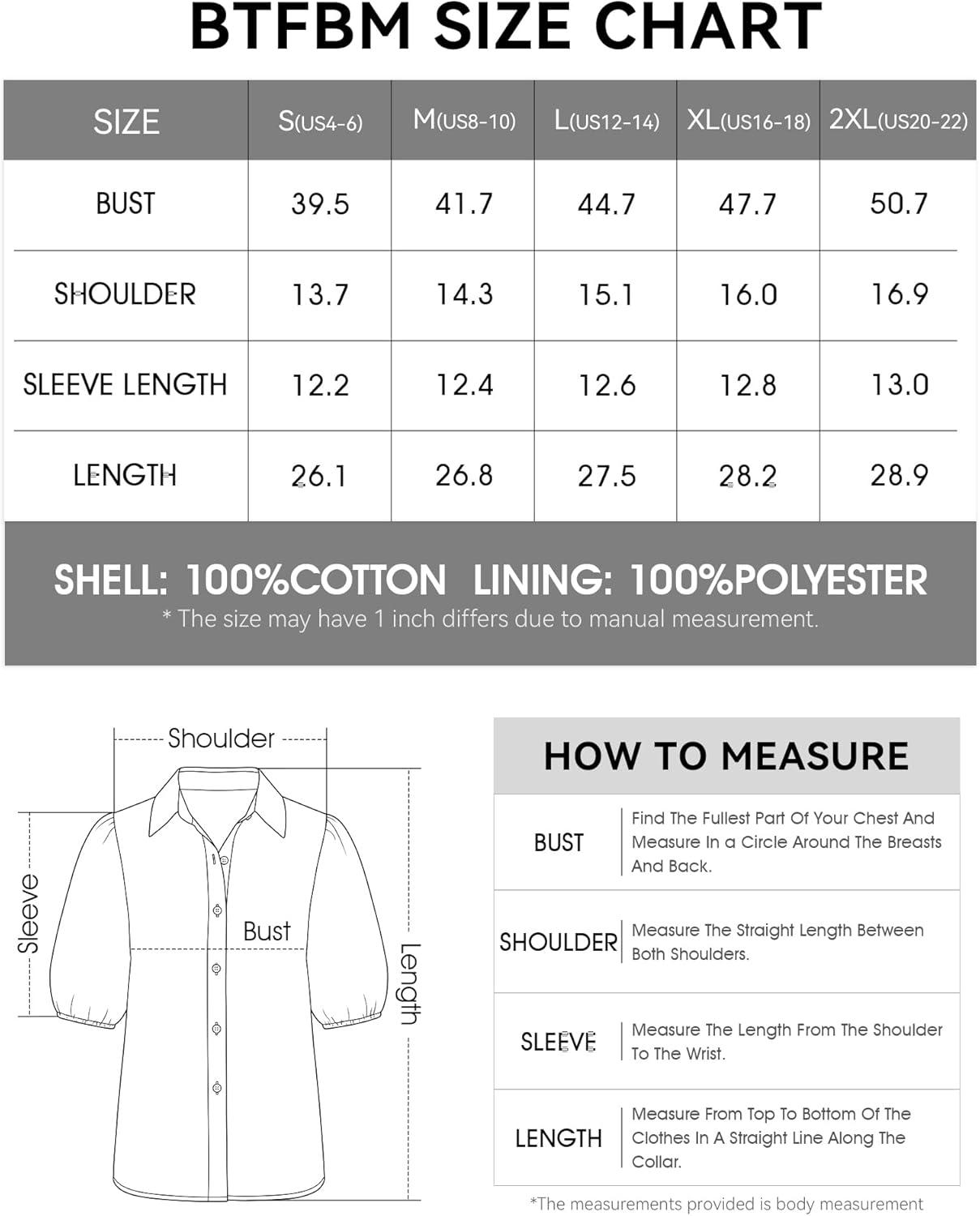 imageBTFBM Womens Button Down Shirts Short Puff Sleeve Collared V Neck 2026 Summer Tops Dressy Casual Work Business BlousesRed
