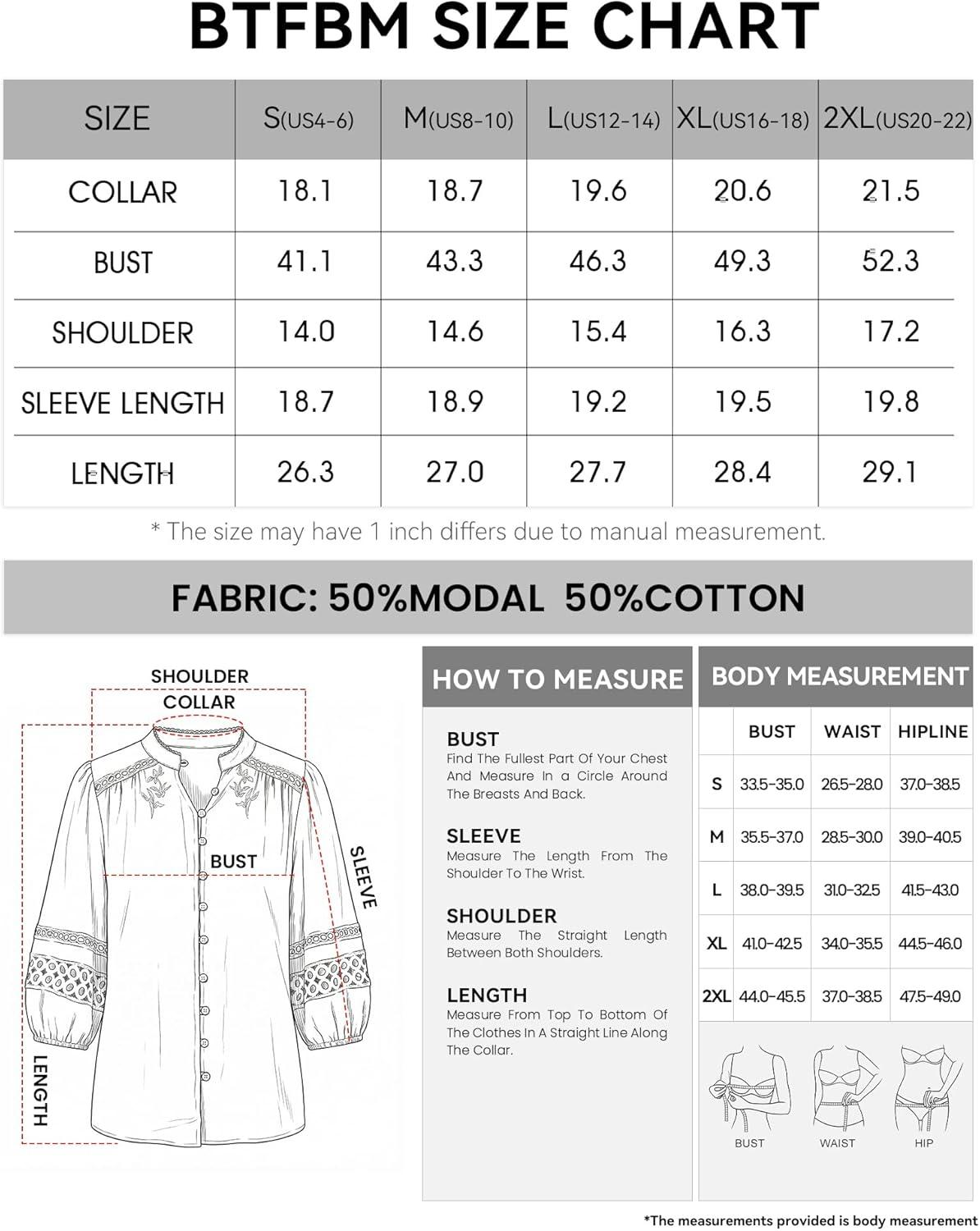 imageBTFBM 34 Length Sleeve Womens Tops Summer Blouses Eyelet Hollow Out Button Down Shirts Business Casual Outfits 2026Bean Green