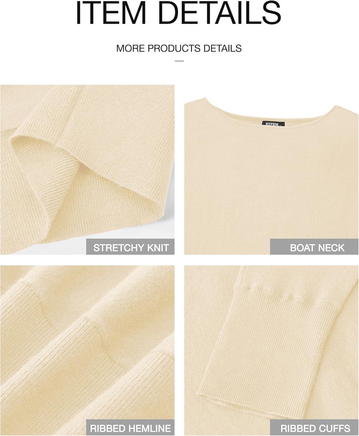imageBTFBM Off Shoulder Sweaters for Women Trendy 2025 Fall Long Sleeve Casual Basic Knit Winter Oversized Pullover SweaterBeige White