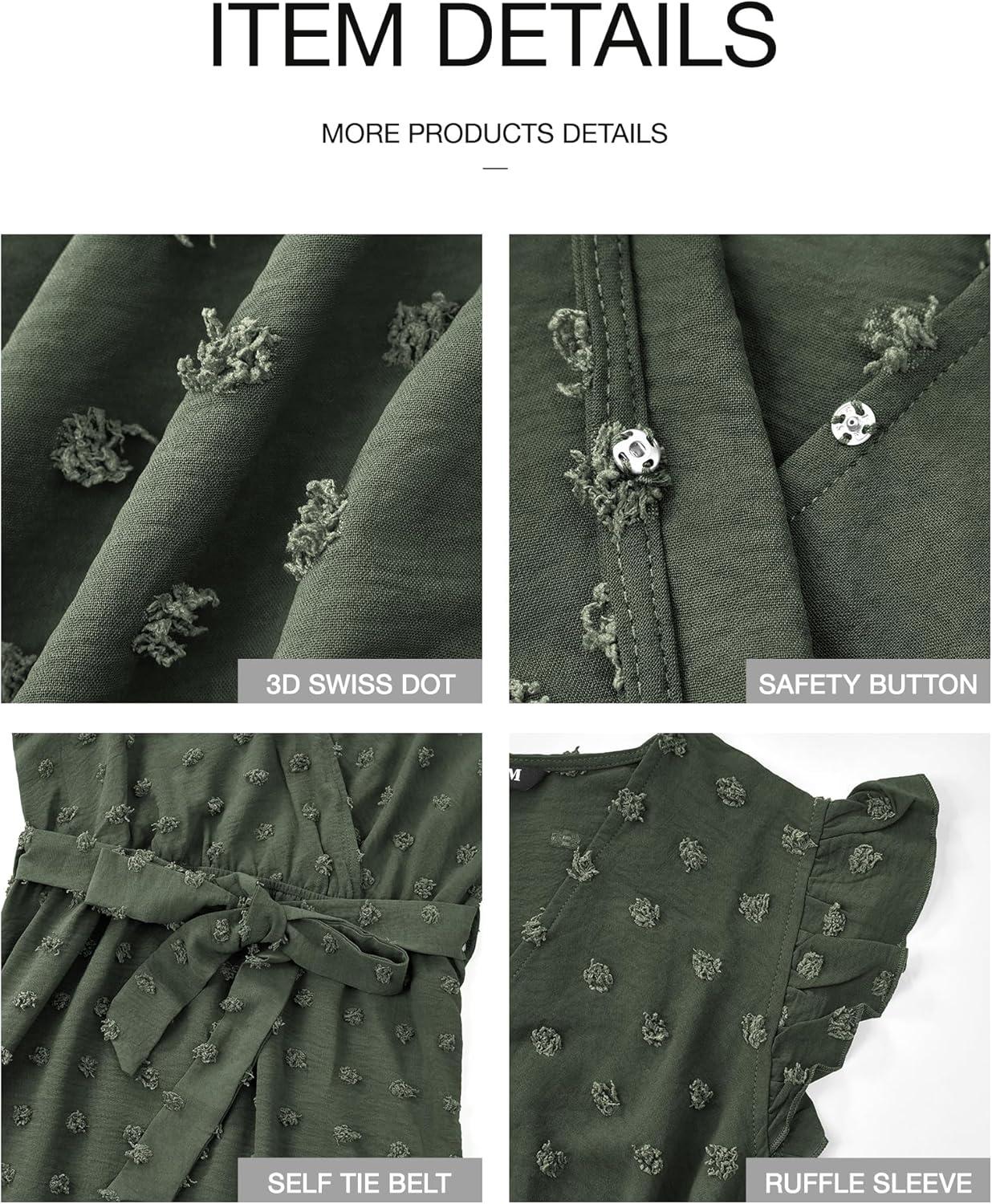 imageBTFBM Boho Dresses for Women 2026 Summer Fashion Cap Sleeve Swiss Dot Flowy Ruffle Beach Wedding Cocktail Maxi DressArmy Green