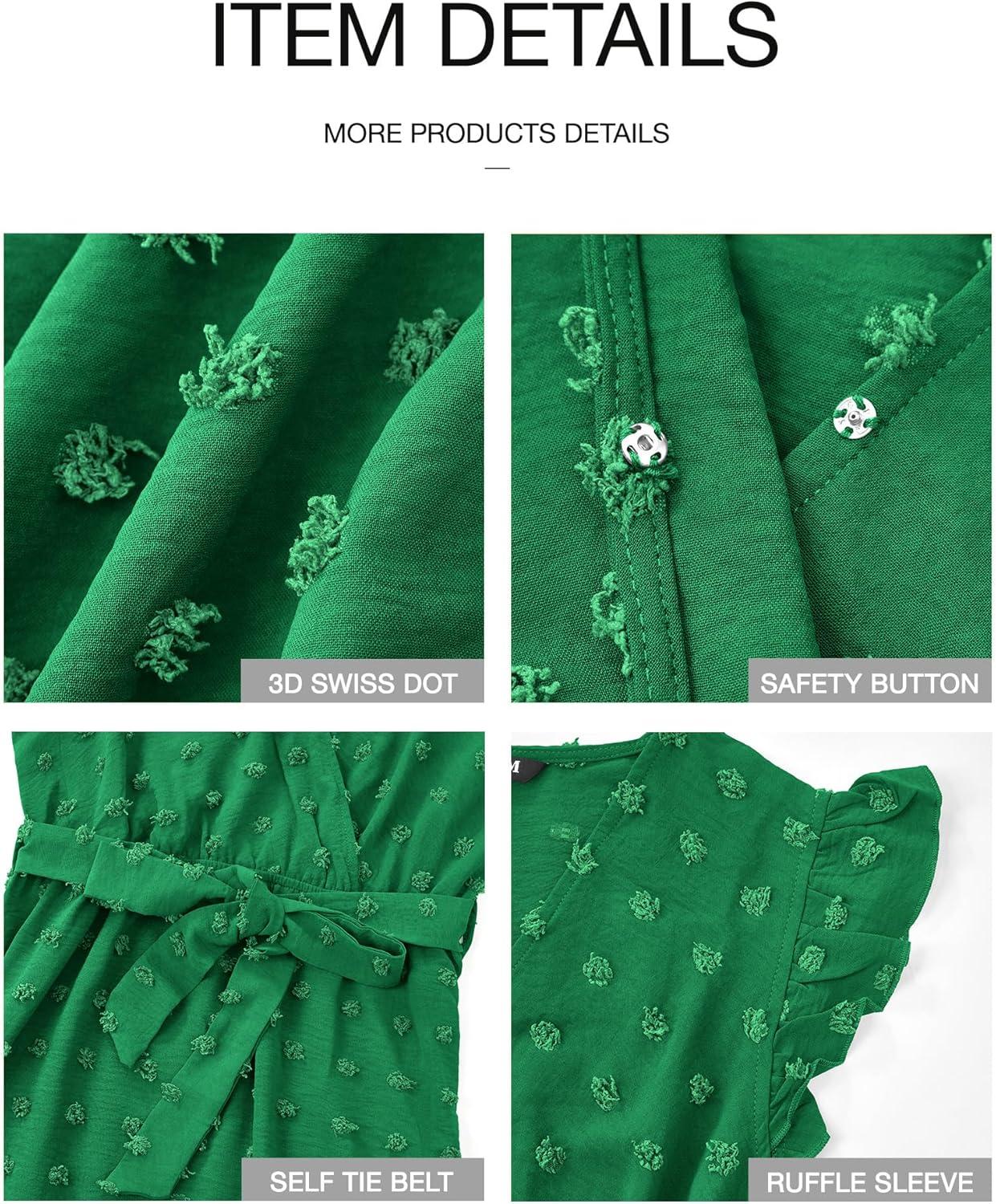 imageBTFBM Boho Dresses for Women 2026 Summer Fashion Cap Sleeve Swiss Dot Flowy Ruffle Beach Wedding Cocktail Maxi DressGreen
