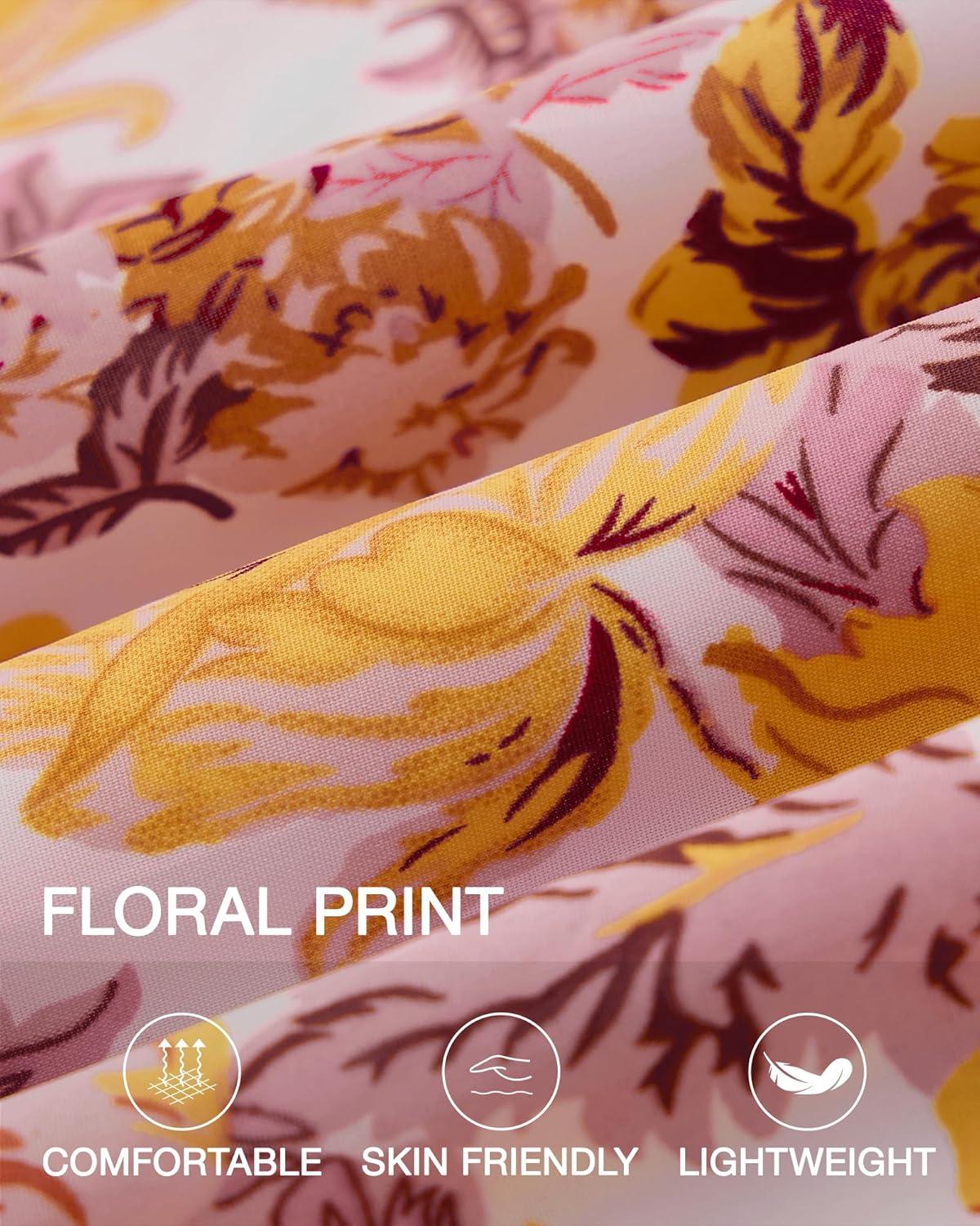 imageBTFBM Summer Dresses for Women 2026 Spring Outfits Beach Vacation Short Sleeve Smocked Boho Casual Floral Maxi DressFloral Yellow