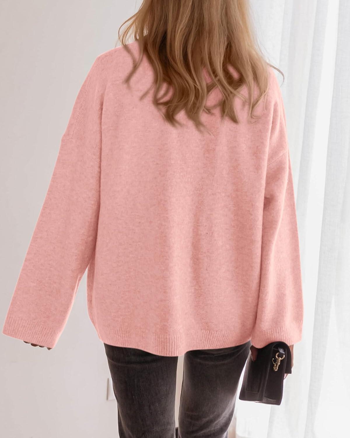 imageBTFBM Oversized Cardigan Sweaters for Women Trendy Fall Fashion 2025 Button Down Long Sleeve Chunky Knit CardigansPink
