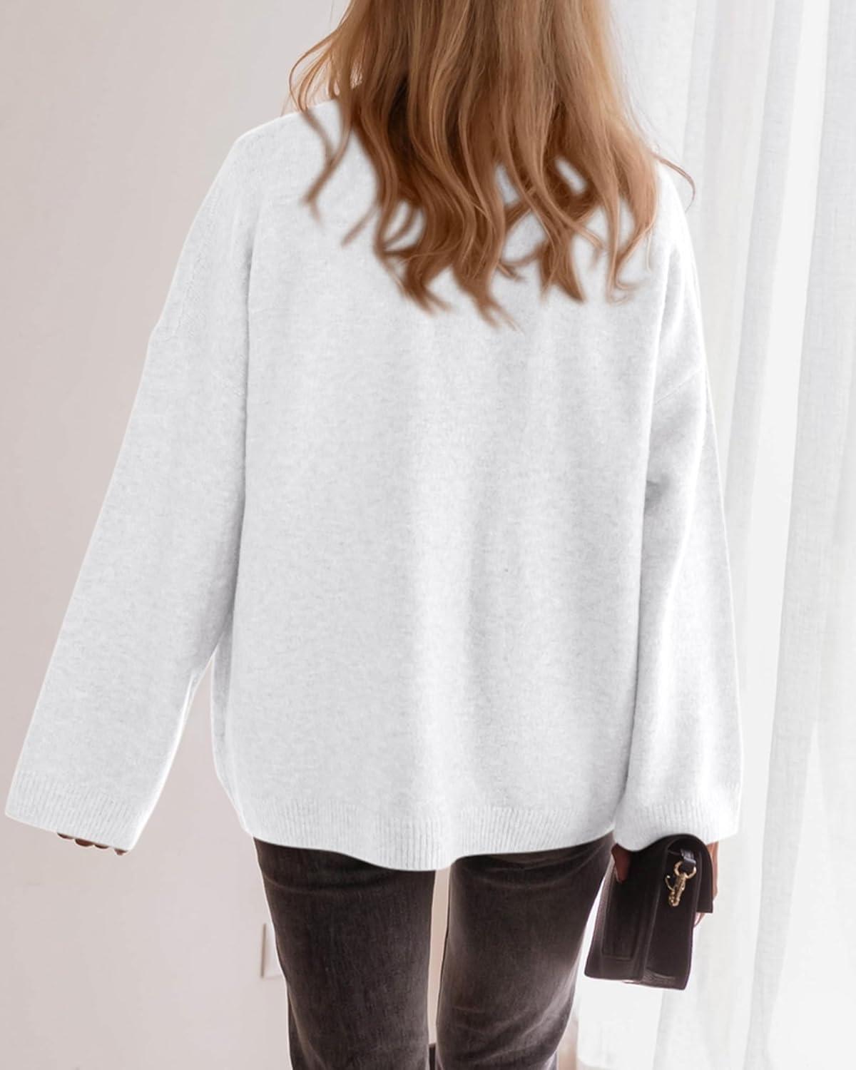 imageBTFBM Oversized Cardigan Sweaters for Women Trendy Fall Fashion 2025 Button Down Long Sleeve Chunky Knit CardigansWhite