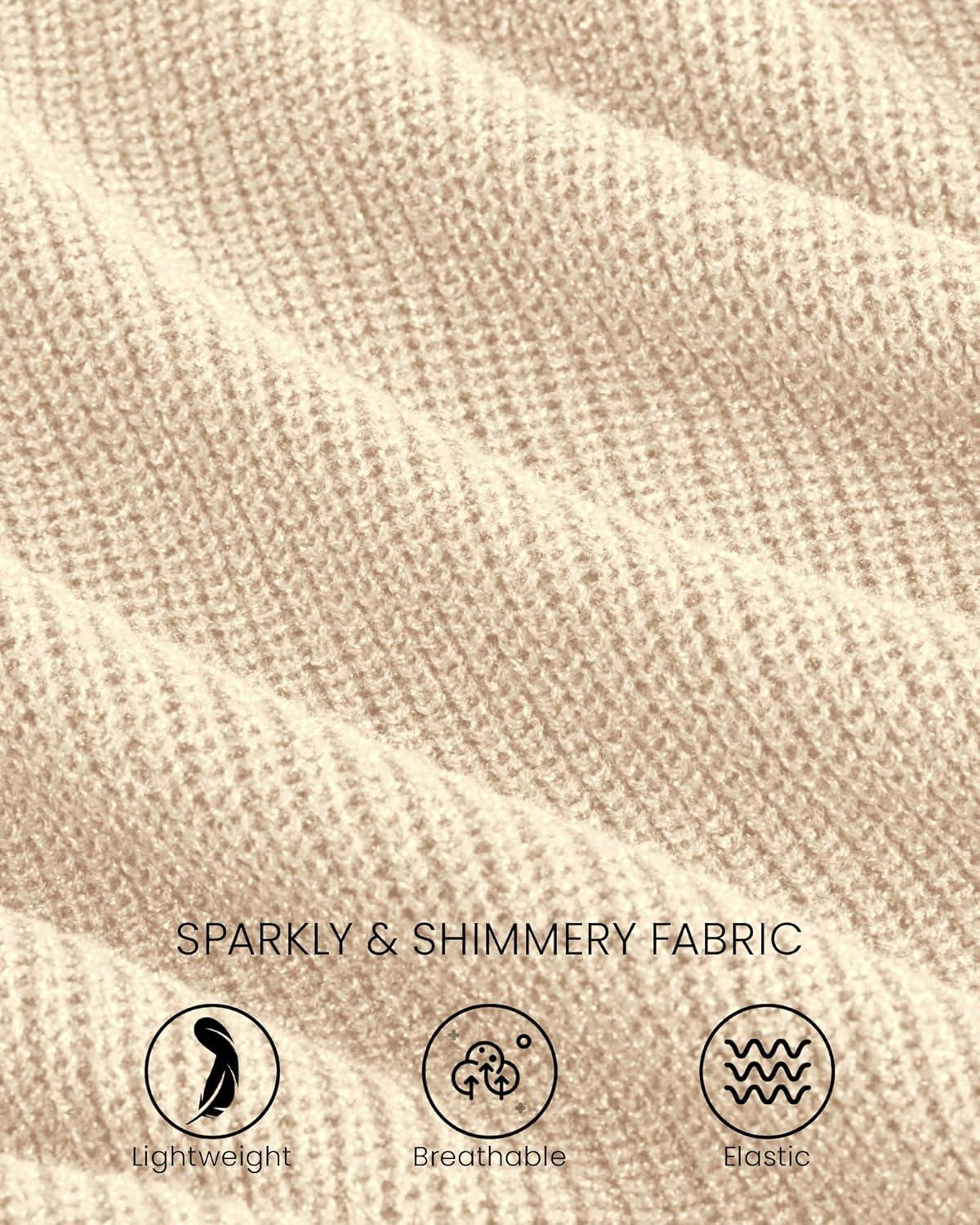 imageBTFBM Sweater Vest Women 2026 Spring Summer Sleeveless V Neck Sparkle Knit Basic Loose Fit Tank Tops Vacation OutfitsBeige
