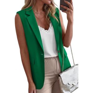 BTFBM Blazers For Women Spring Button Down Loose Vest Tops For Women Work Business Casual Outfits Summer Fashion 2026(Green)