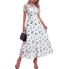 Floral White Blue