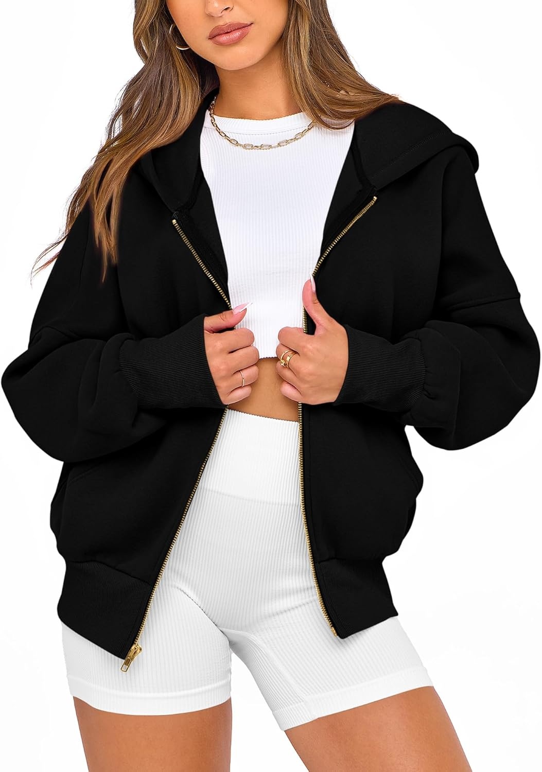 image:imageBTFBM Hoodies For Women Sweatshirt Fall Fashion Clothing 2026 Long Sleeve Fleece Jacket Winter Outfits Y2k Zip Up HoodieBlack