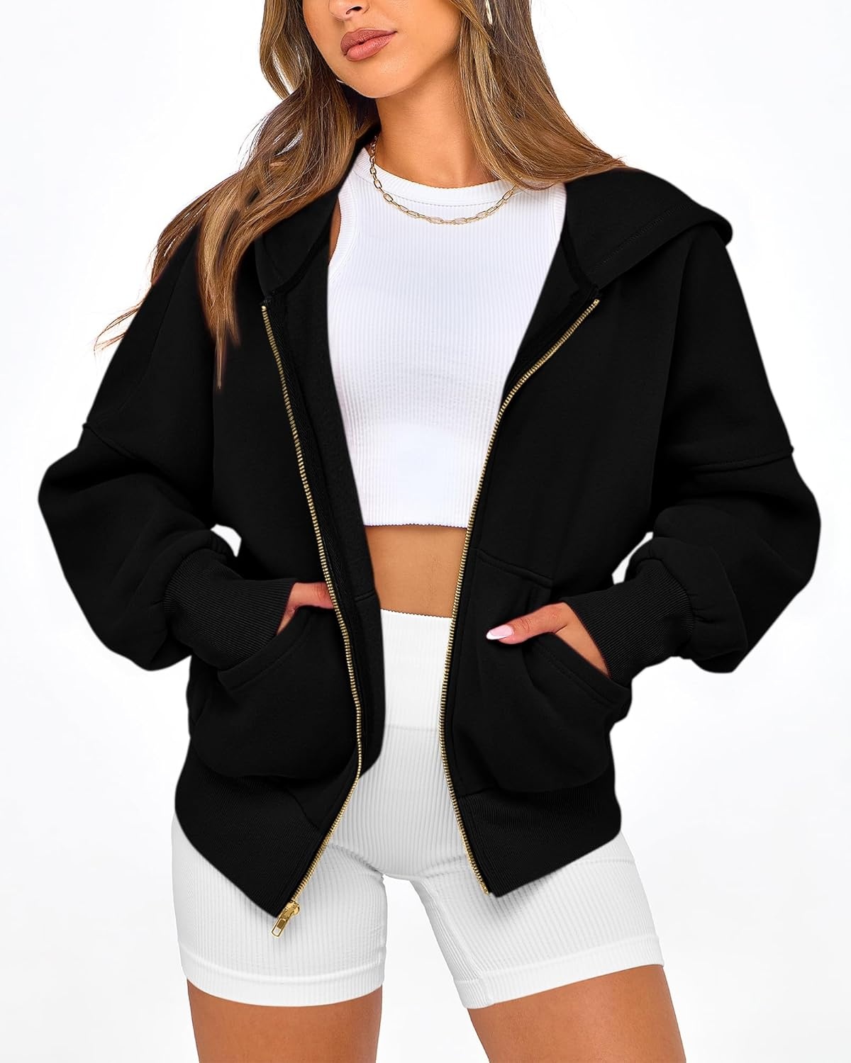 image:imageBTFBM Hoodies For Women Sweatshirt Fall Fashion Clothing 2026 Long Sleeve Fleece Jacket Winter Outfits Y2k Zip Up HoodieBlack