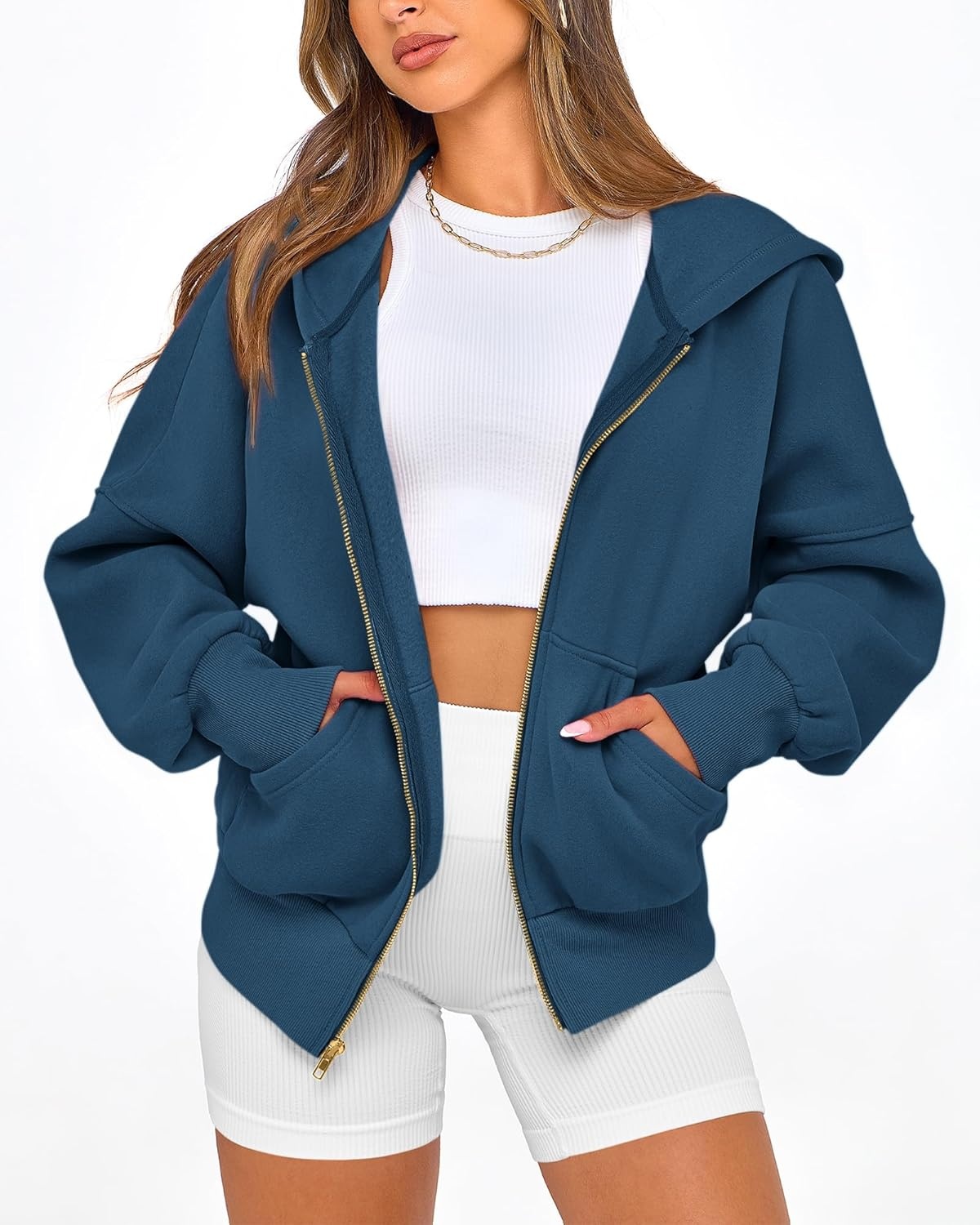 image:imageBTFBM Hoodies For Women Sweatshirt Fall Fashion Clothing 2026 Long Sleeve Fleece Jacket Winter Outfits Y2k Zip Up HoodieDark Blue
