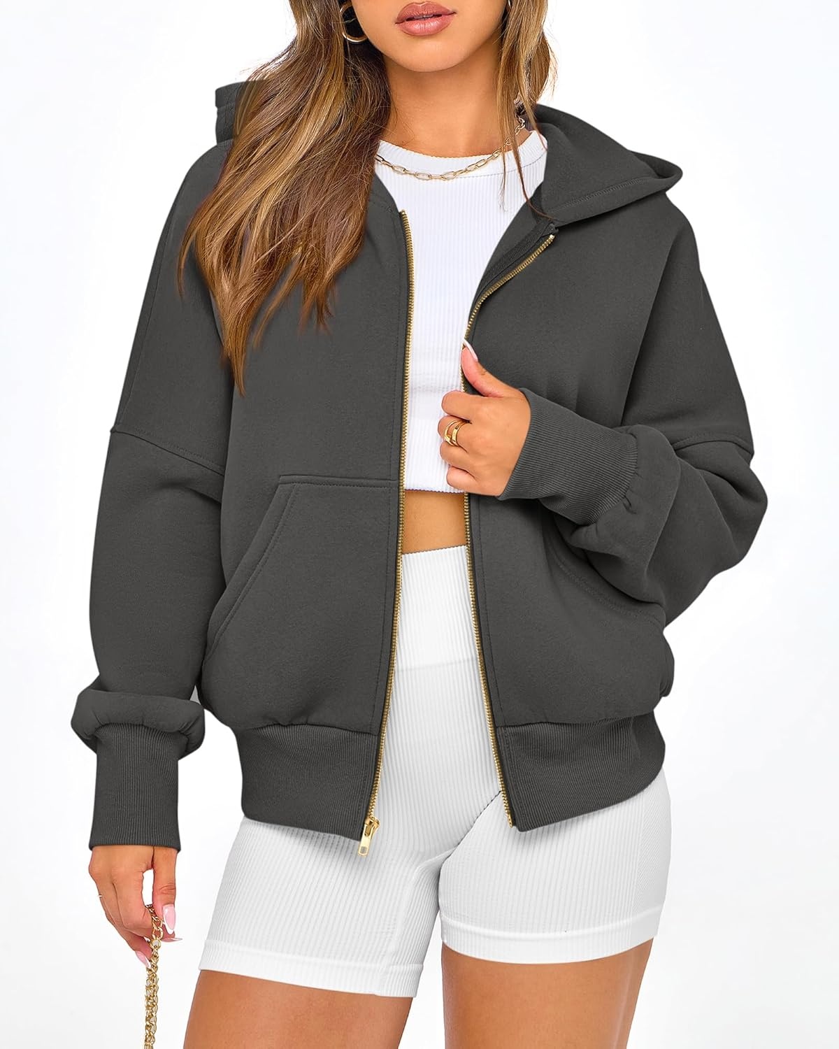 image:imageBTFBM Hoodies For Women Sweatshirt Fall Fashion Clothing 2026 Long Sleeve Fleece Jacket Winter Outfits Y2k Zip Up HoodieDark Grey
