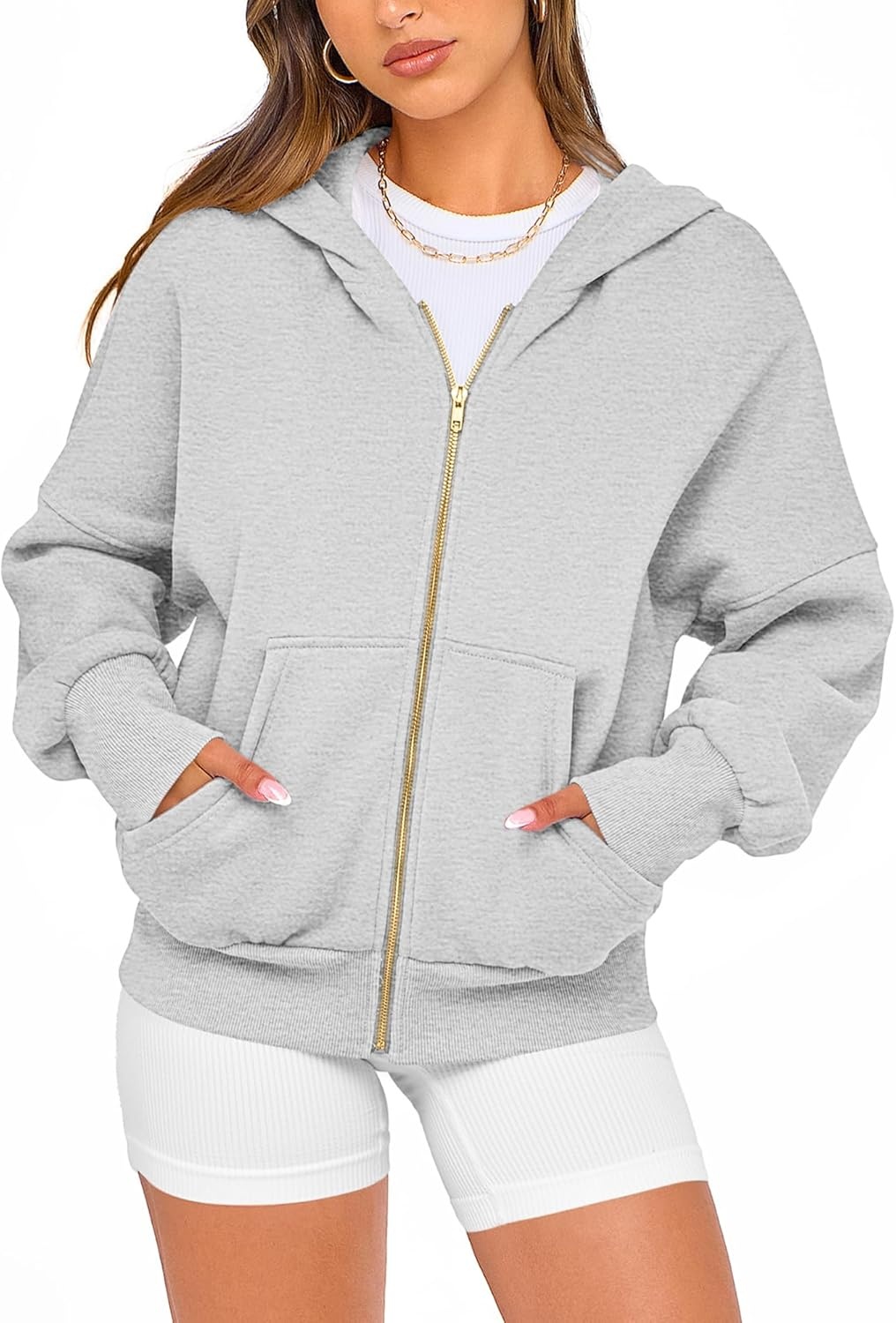 image:imageBTFBM Hoodies For Women Sweatshirt Fall Fashion Clothing 2026 Long Sleeve Fleece Jacket Winter Outfits Y2k Zip Up HoodieGrey