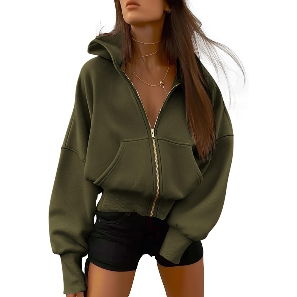 image:imageBTFBM Hoodies For Women Sweatshirt Fall Fashion Clothing 2026 Long Sleeve Fleece Jacket Winter Outfits Y2k Zip Up HoodieArmy Green