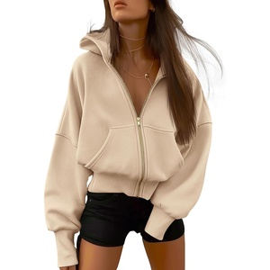 BTFBM Hoodies For Women Sweatshirt Fall Fashion Clothing 2026 Long Sleeve Fleece Jacket Winter Outfits Y2k Zip Up Hoodie(Apricot)